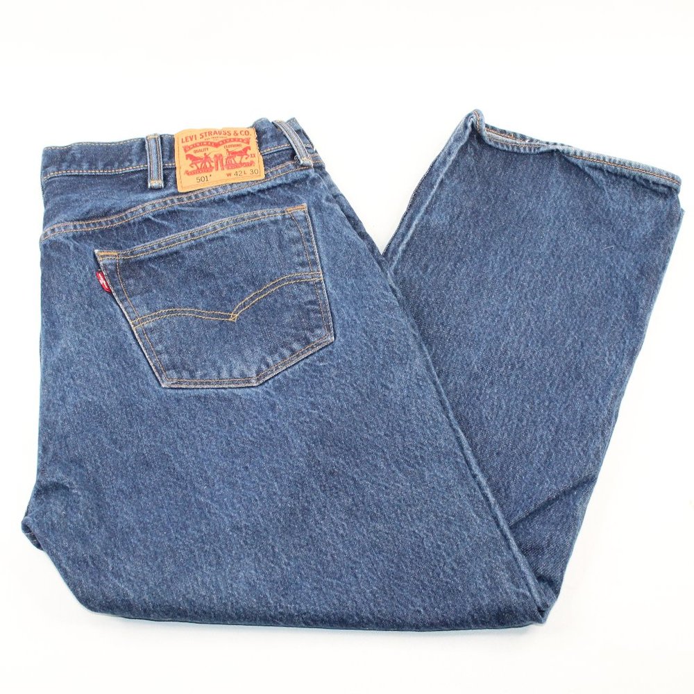 Vintage Levi's 501 Jeans 40 X 28 Blue Denim Medium Wash Straight Button Fly